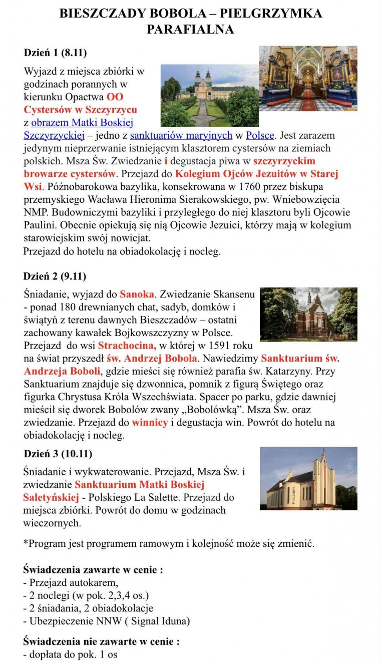 Read more about the article Pielgrzymka parafialna: Bieszczady – Bobola